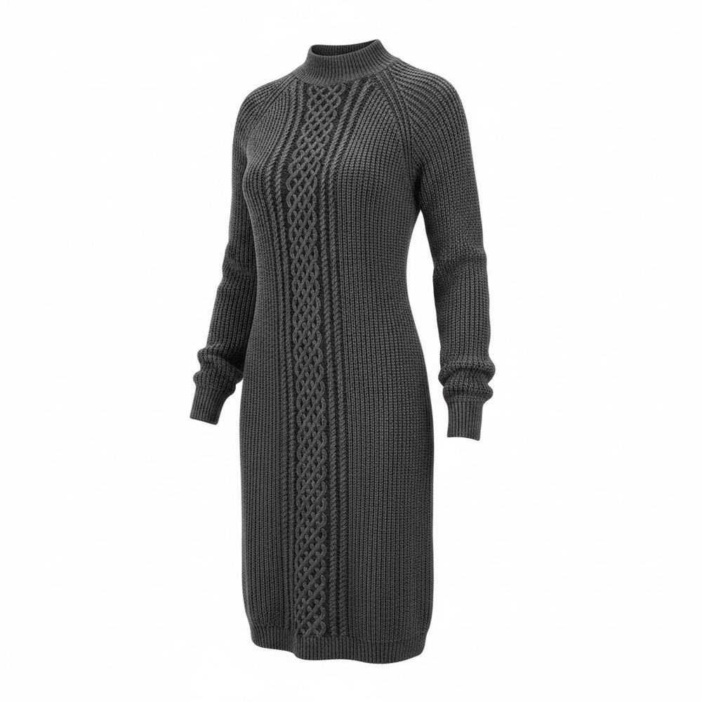 Maurices Cable Knit Sweater Dress Gray Large NWT